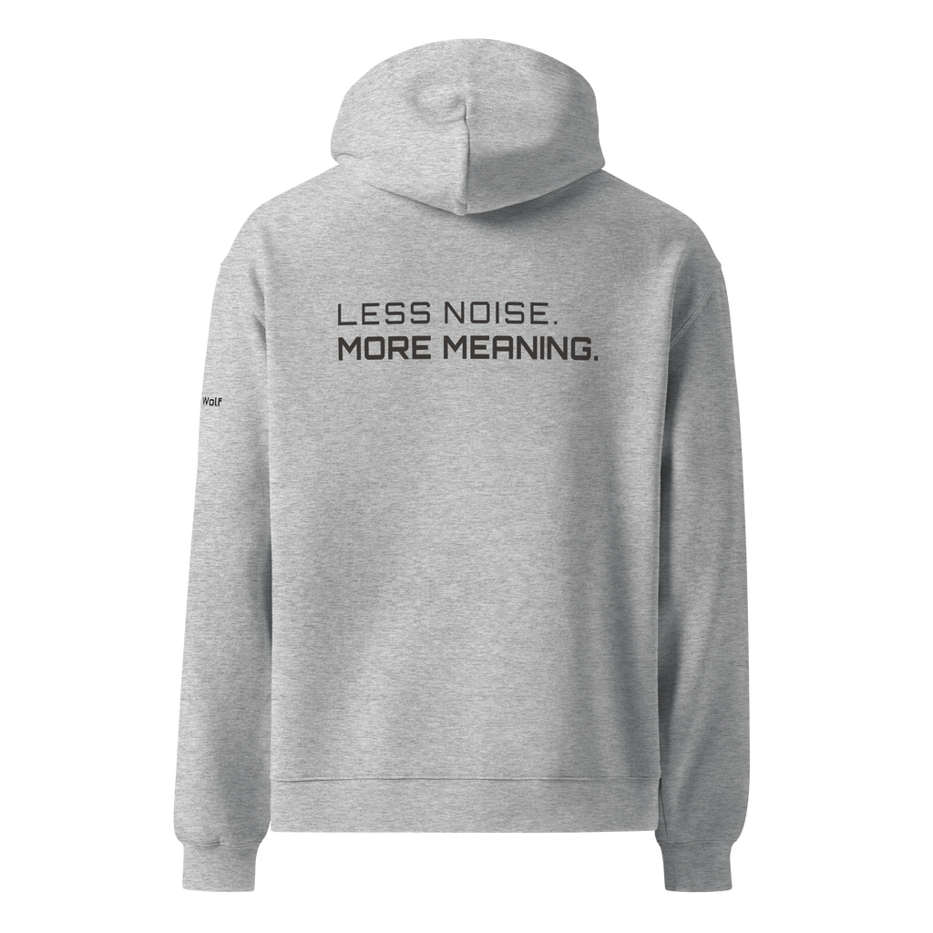 Athletic Heather oversized hoodie back view – The Pixel Wolf
