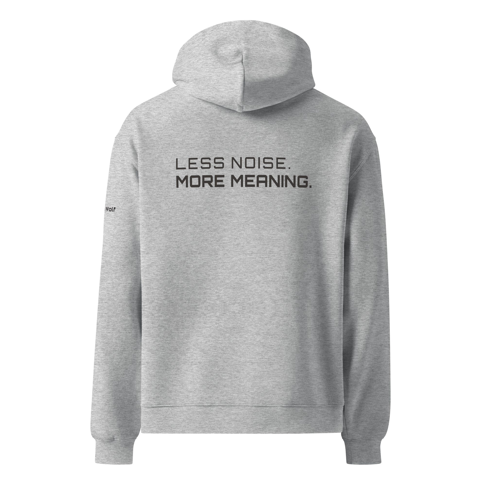 Athletic Heather oversized hoodie back view – The Pixel Wolf