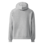 Athletic Heather oversized hoodie back view with minimalist design