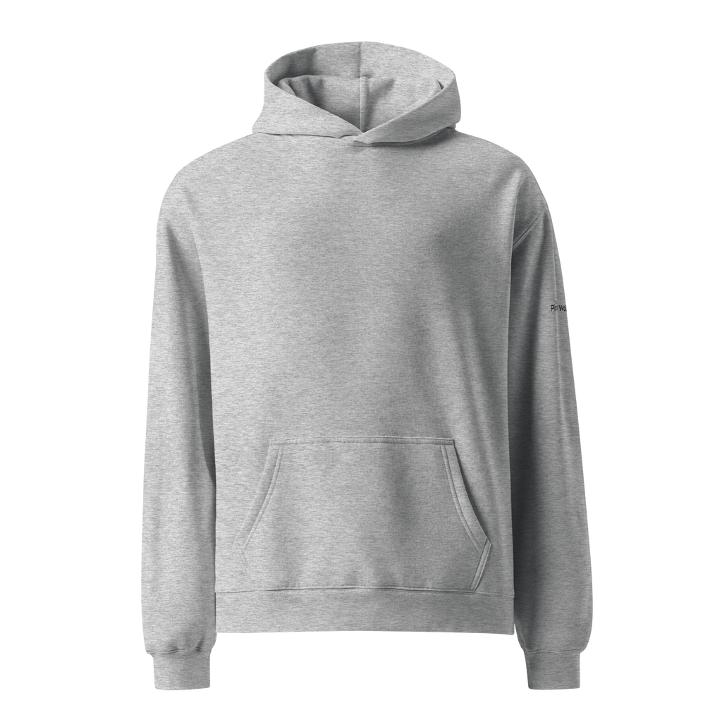 Athletic Heather oversized hoodie front flat view – The Pixel Wolf