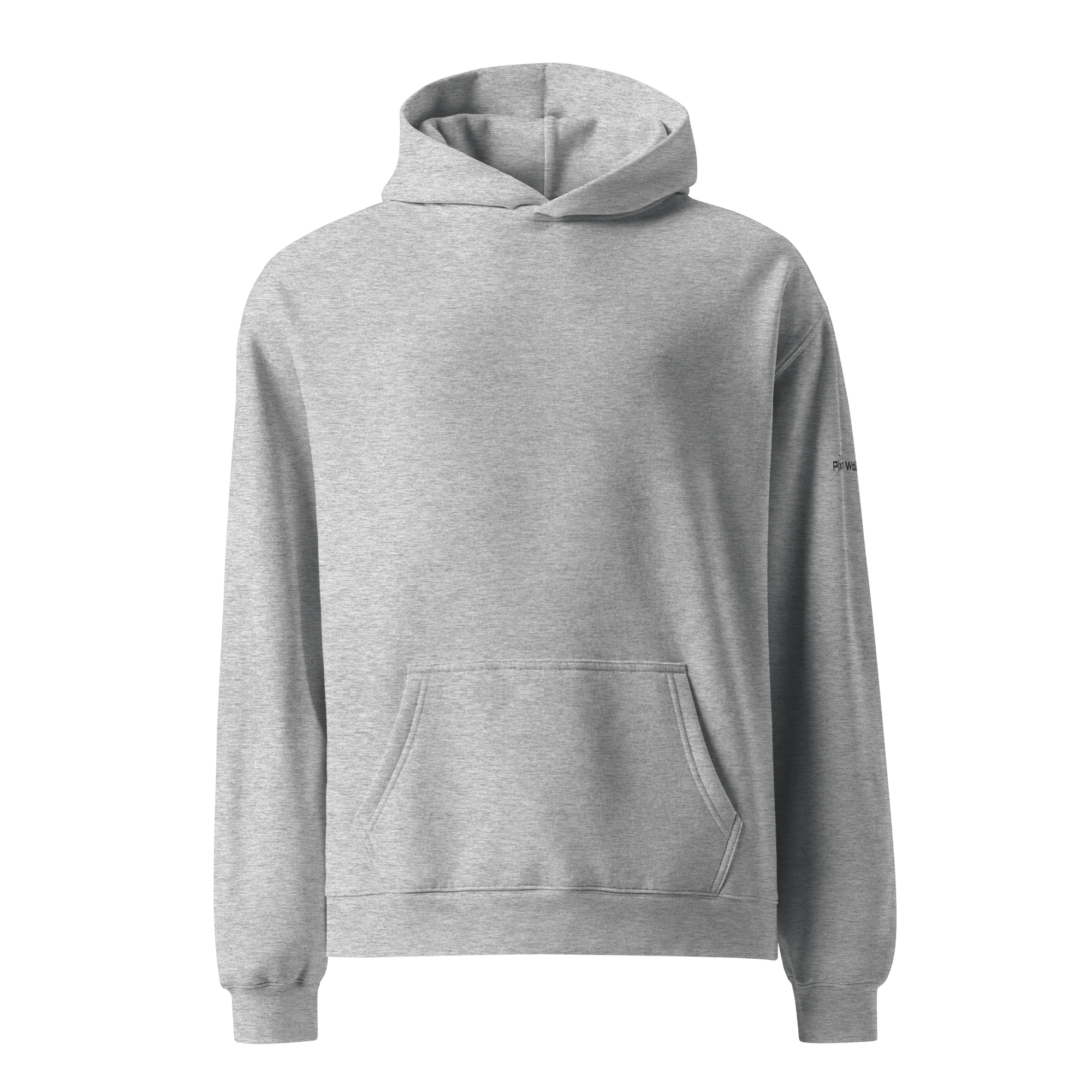 Athletic Heather oversized hoodie front flat view – The Pixel Wolf