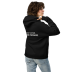 Black oversized hoodie lifestyle back view worn by model – The Pixel Wolf