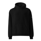 Black oversized hoodie front flat view – The Pixel Wolf
