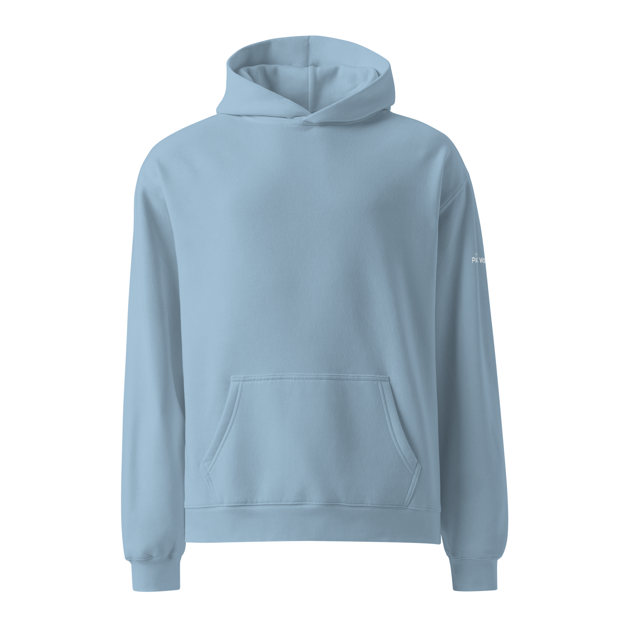 Carolina Blue oversized hoodie front flat view – The Pixel Wolf