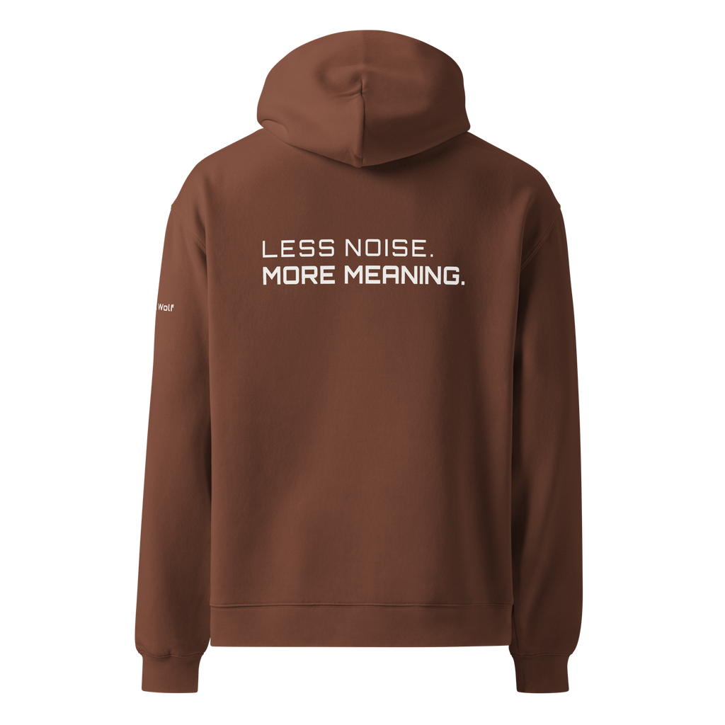 Chestnut oversized hoodie back view – The Pixel Wolf