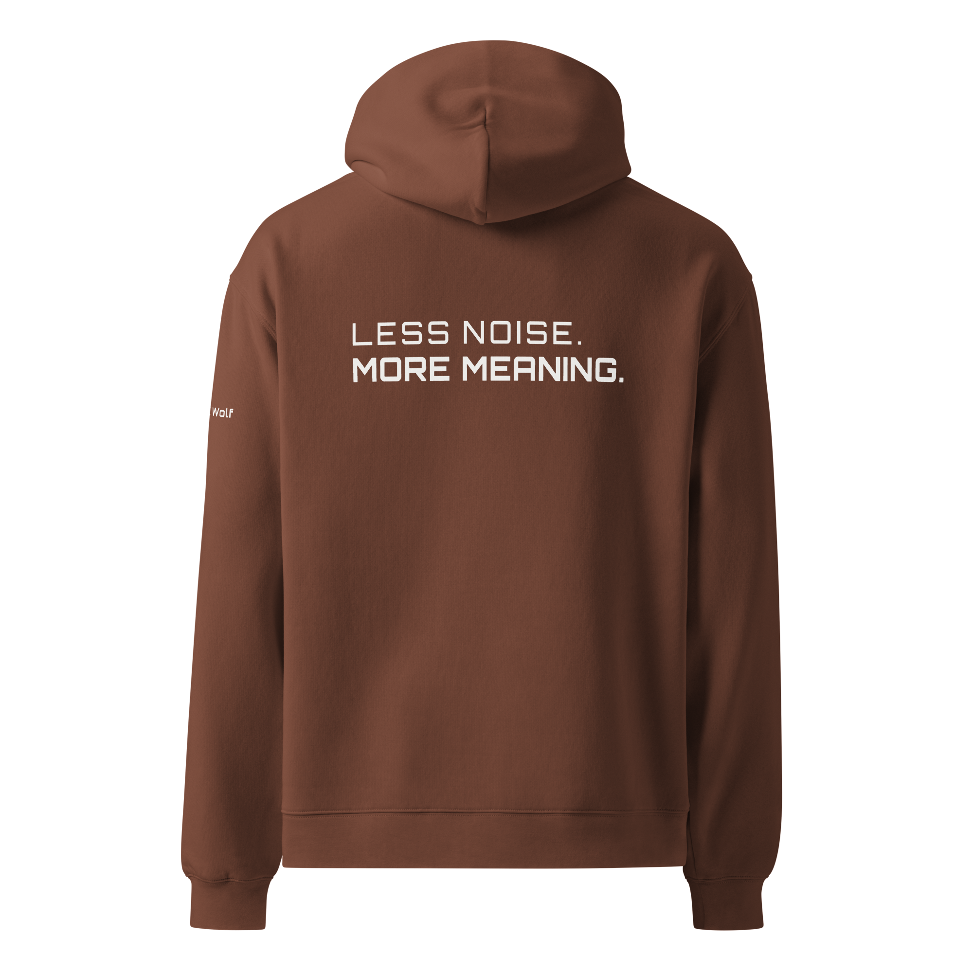 Chestnut oversized hoodie back view – The Pixel Wolf