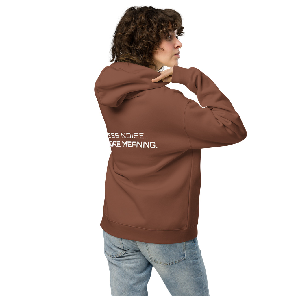 Chestnut oversized hoodie lifestyle back view worn by model – The Pixel Wolf