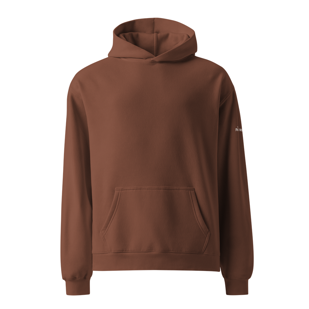 Chestnut oversized hoodie front flat view – The Pixel Wolf