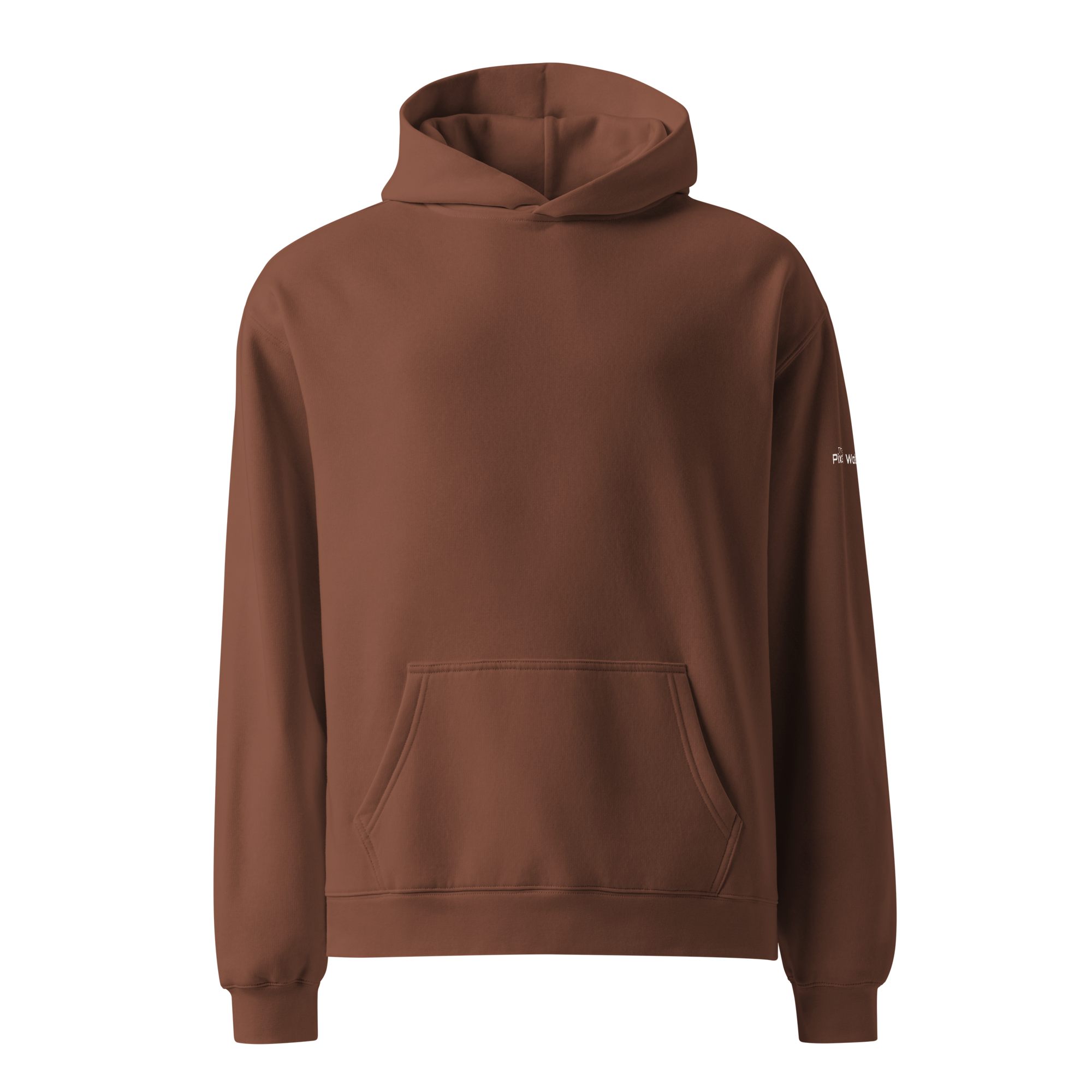 Chestnut oversized hoodie front flat view – The Pixel Wolf