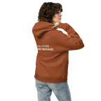 Clay oversized hoodie lifestyle back view worn by model – The Pixel Wolf