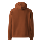 Clay oversized hoodie back view with minimalist design