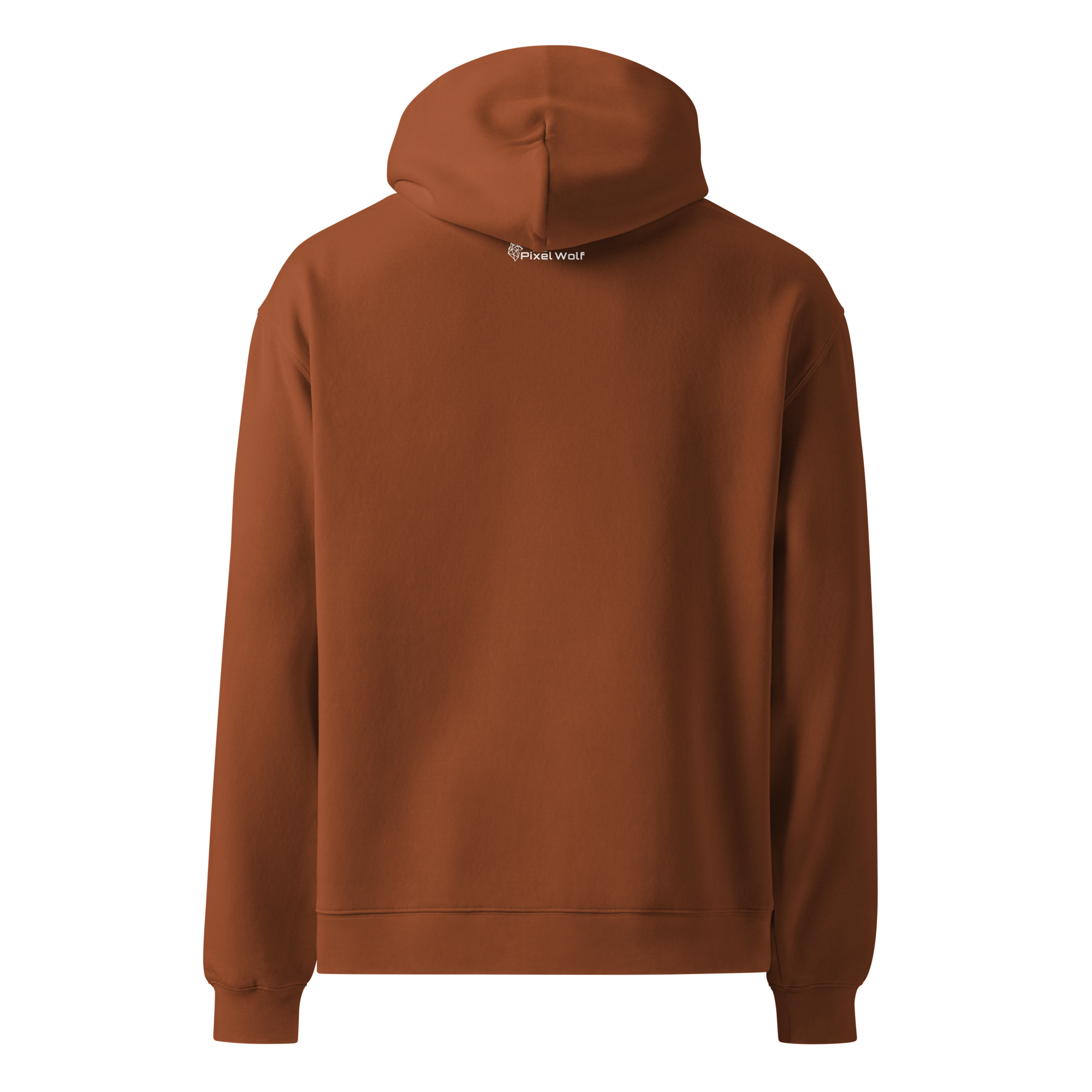 Clay oversized hoodie back view with minimalist design