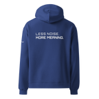 Cobalt oversized hoodie back view – The Pixel Wolf