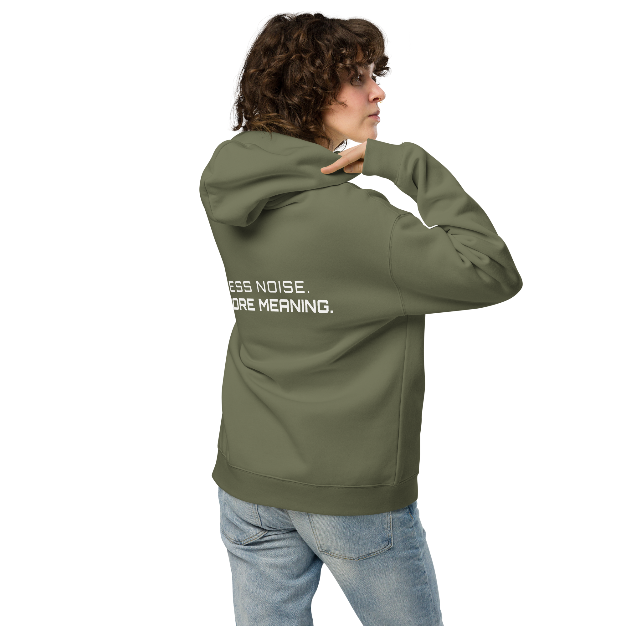 Cypress oversized hoodie lifestyle back view worn by model – The Pixel Wolf