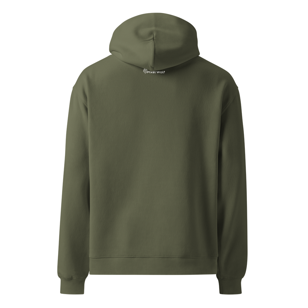 Cypress oversized hoodie back view with minimalist design