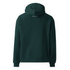 Pine Green oversized hoodie back view with minimalist design
