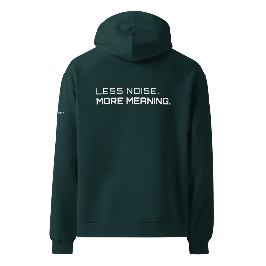 Pine Green oversized hoodie back view – The Pixel Wolf