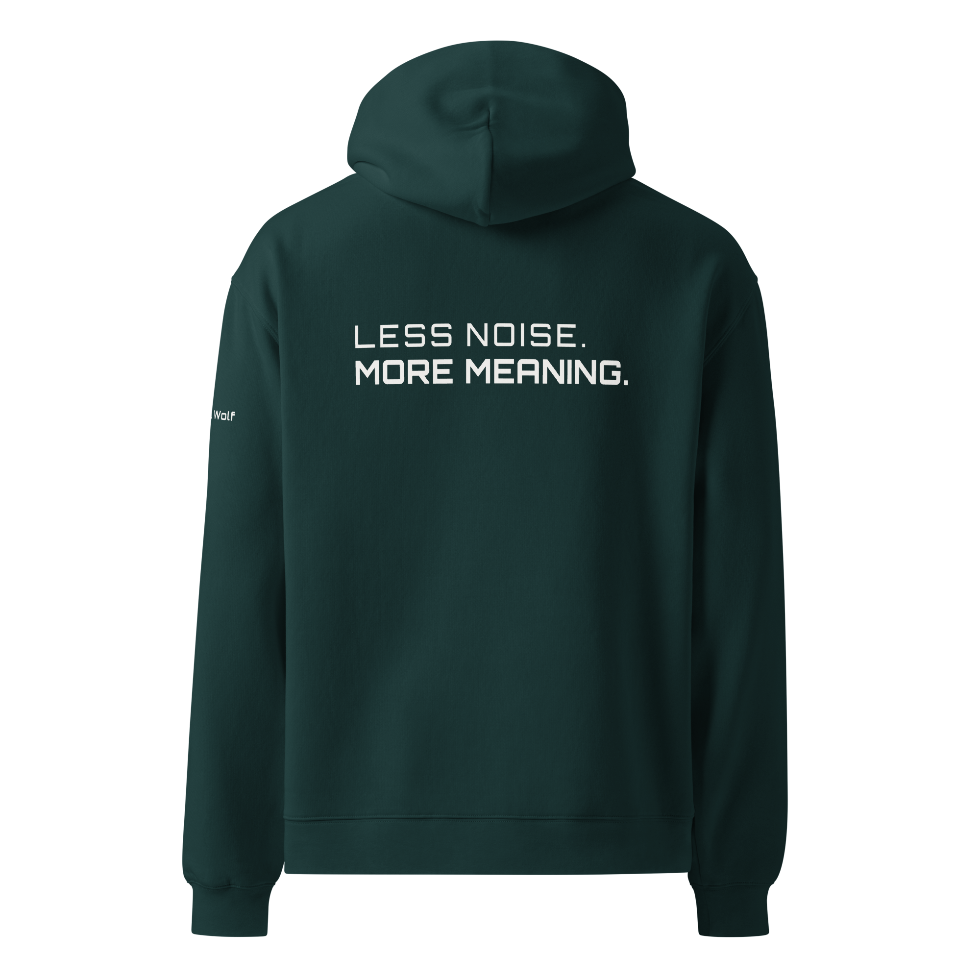 Pine Green oversized hoodie back view – The Pixel Wolf