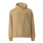 Sand oversized hoodie front flat view – The Pixel Wolf
