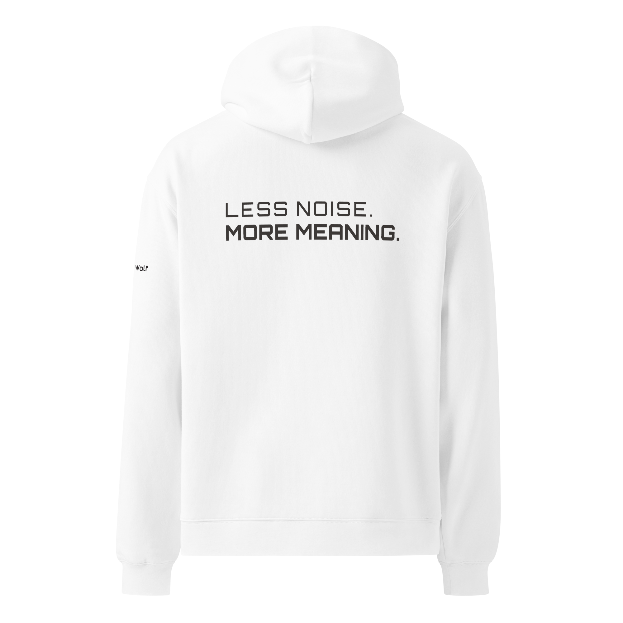 White oversized hoodie back view – The Pixel Wolf