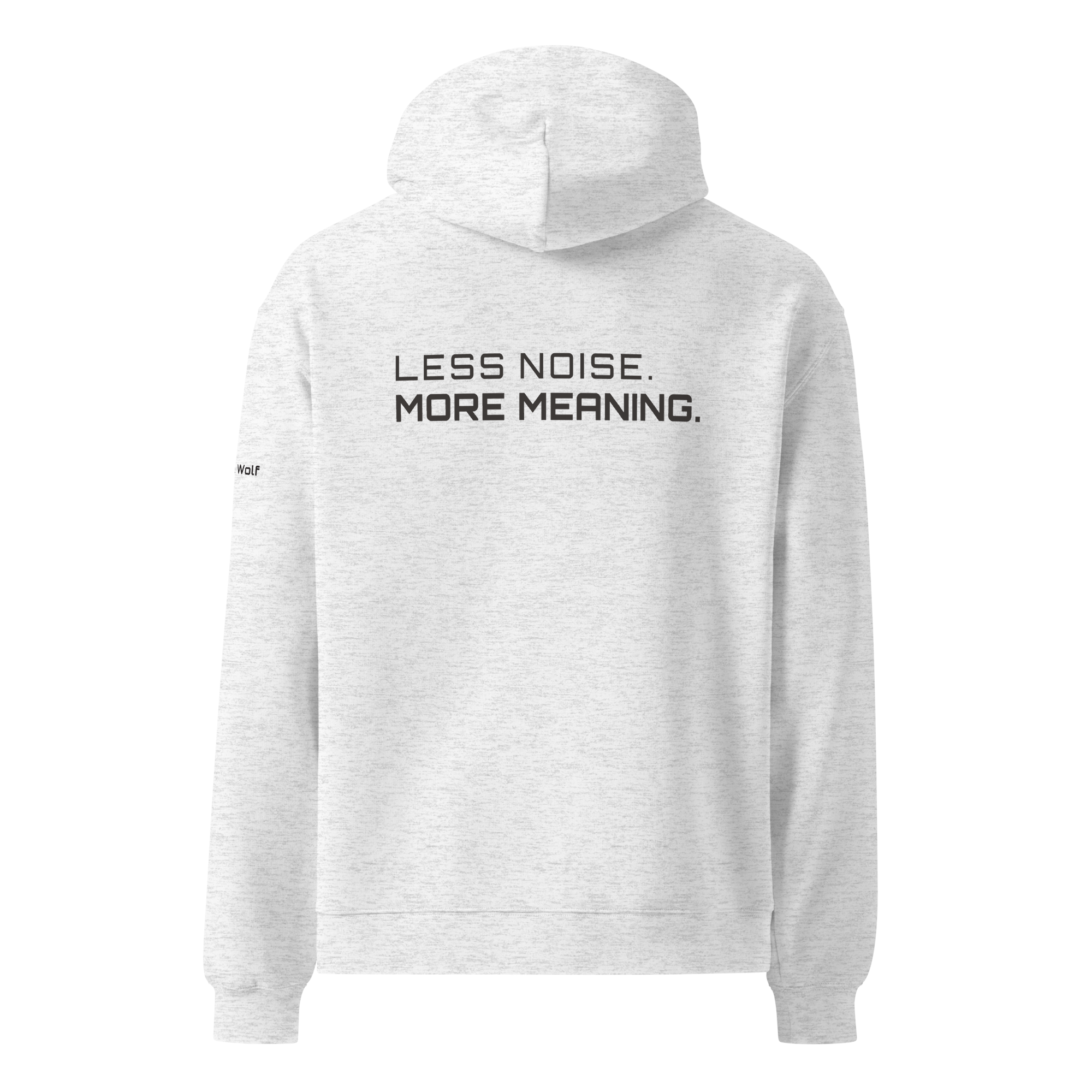 White Heather oversized hoodie back view – The Pixel Wolf