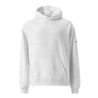 White Heather oversized hoodie front flat view – The Pixel Wolf