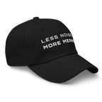 Black Classic Cap – LESS NOISE MORE MEANING side view