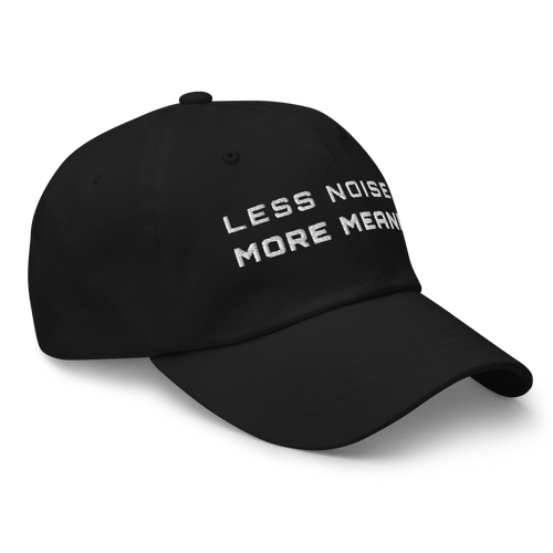 Black Classic Cap – LESS NOISE MORE MEANING side view