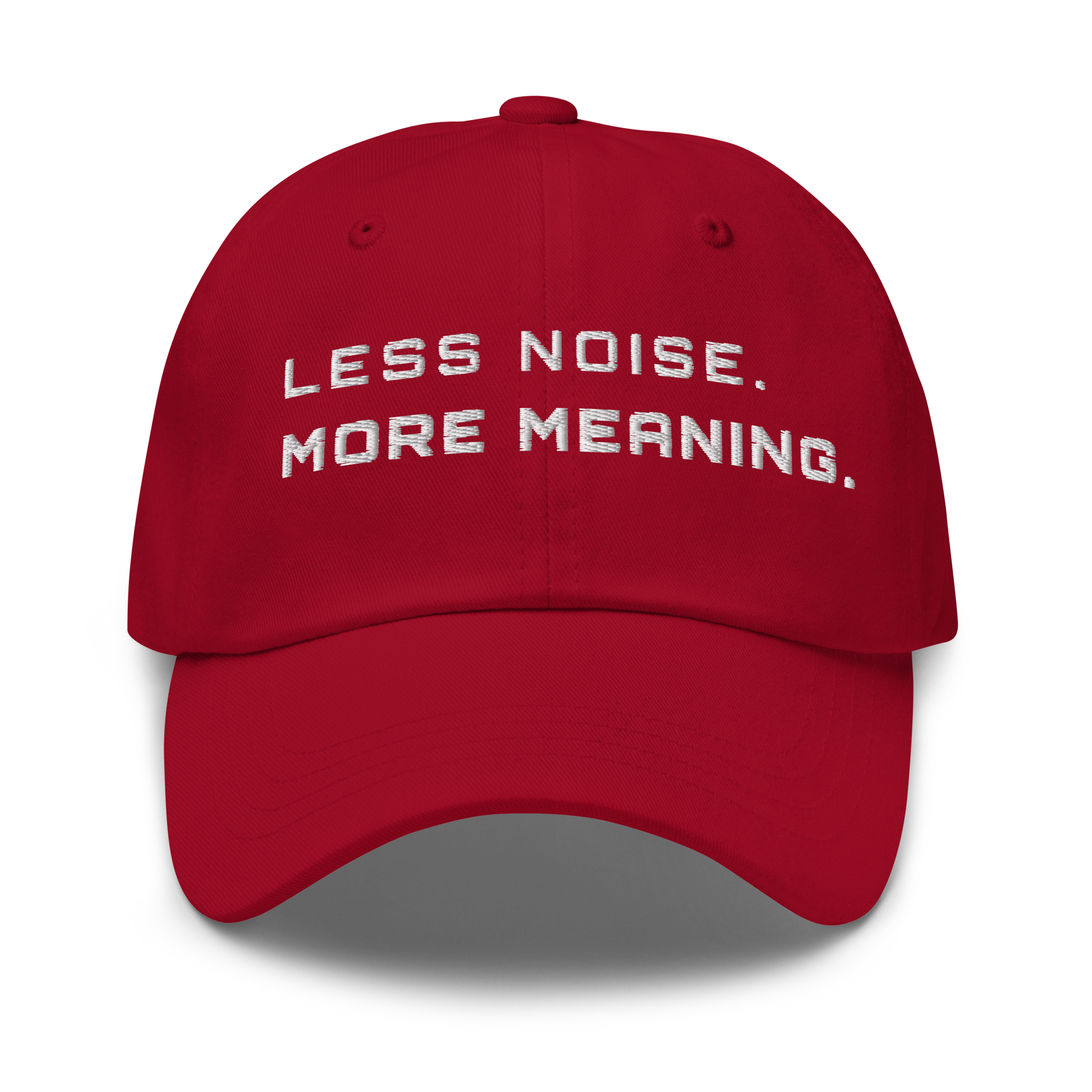 Cranberry Classic Cap – LESS NOISE MORE MEANING front view
