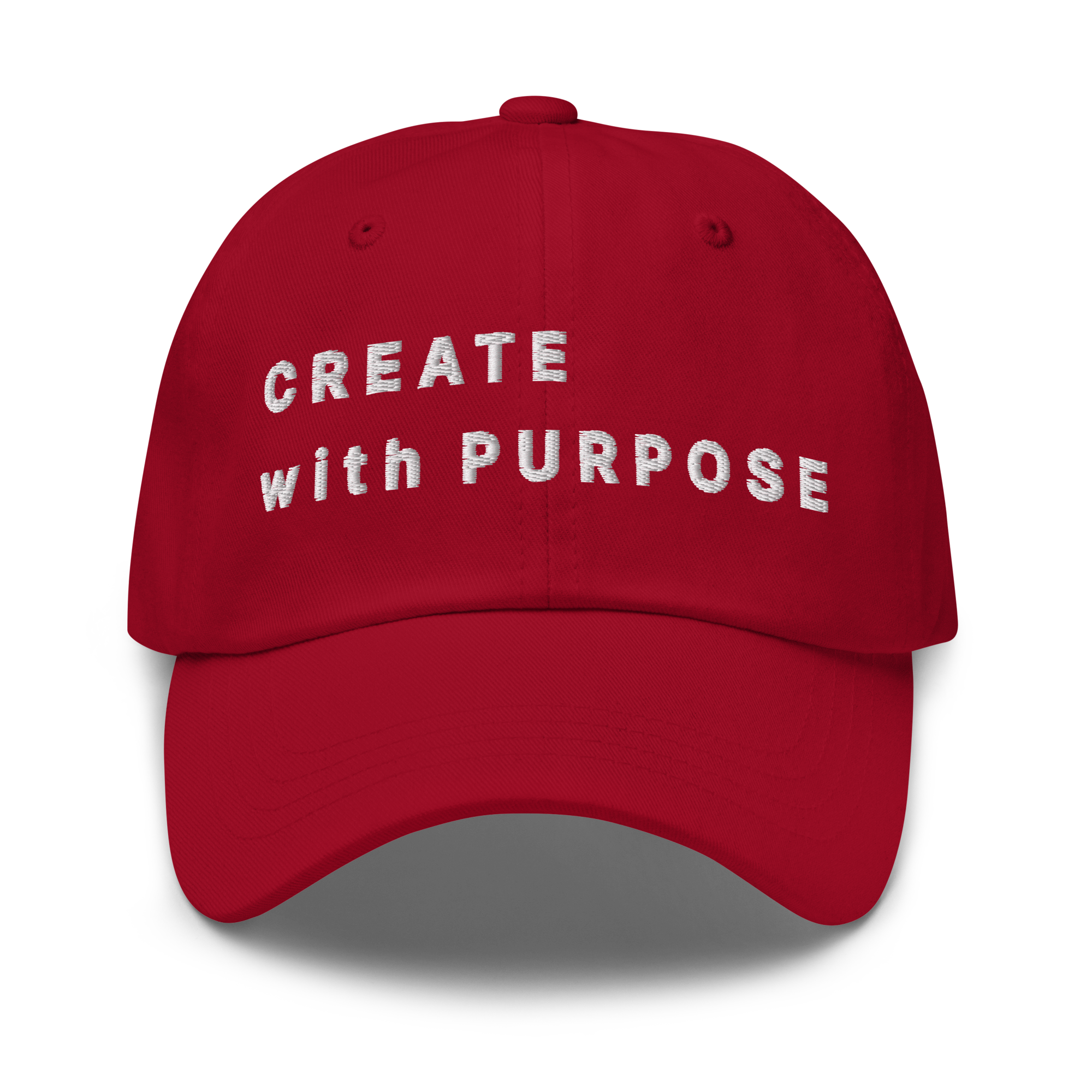 Cranberry Classic Cap – CREATE WITH PURPOSE front view
