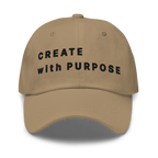 Khaki Classic Cap – CREATE WITH PURPOSE front view