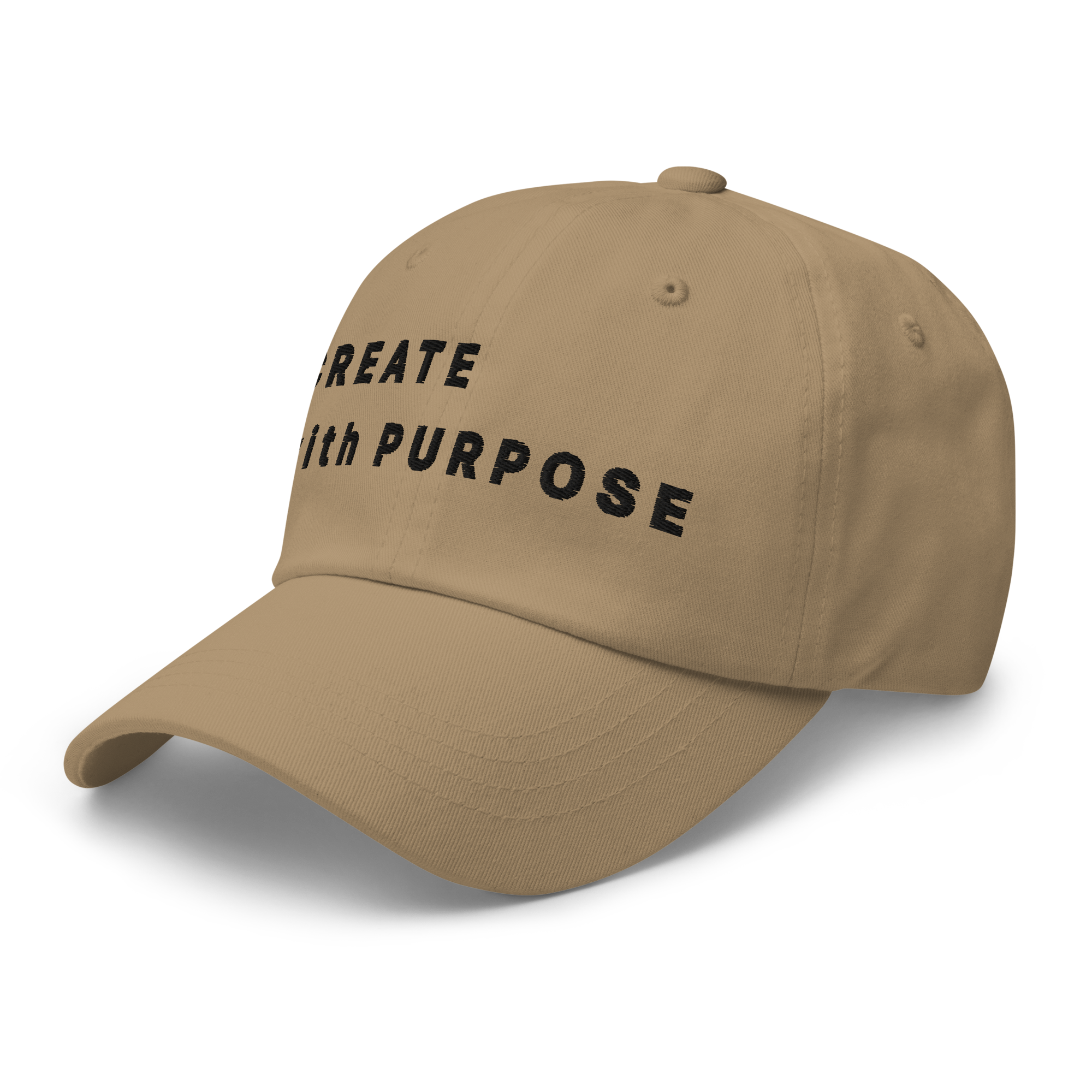 Khaki Classic Cap – CREATE WITH PURPOSE side view