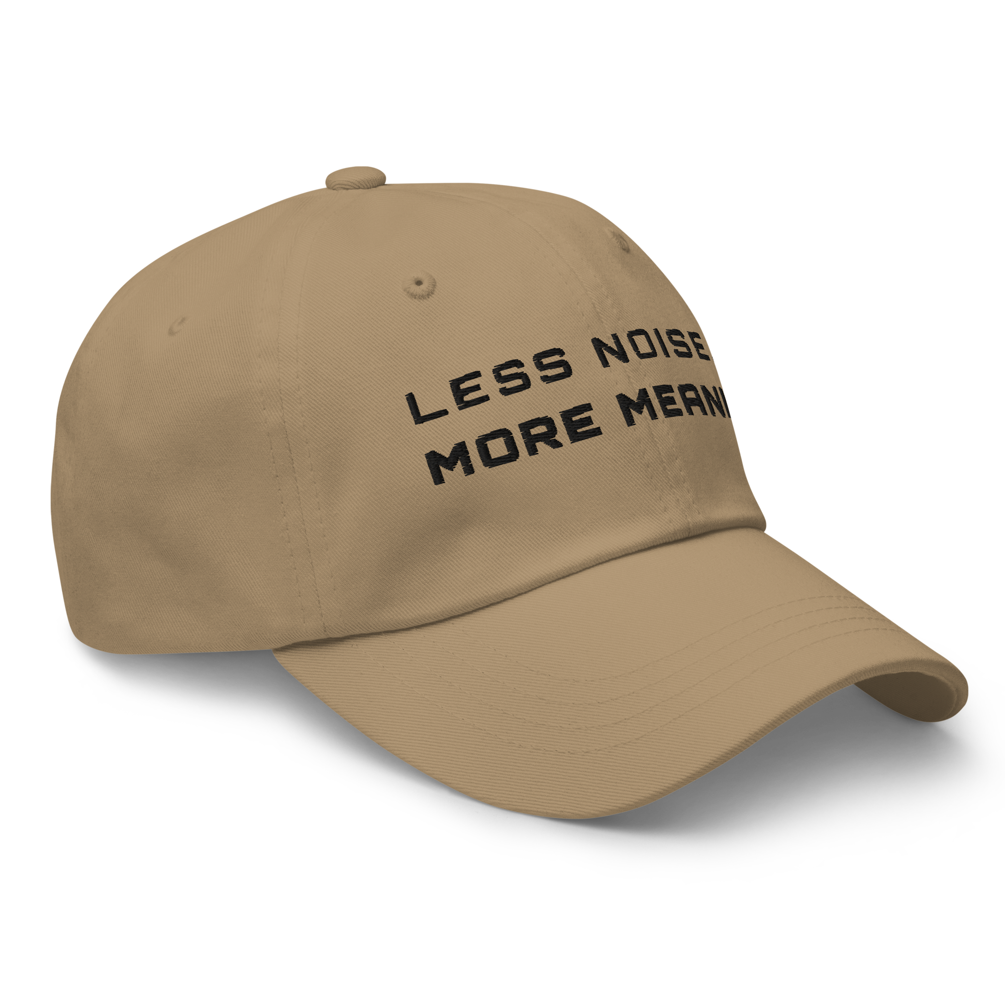 Khaki Classic Cap – LESS NOISE MORE MEANING side view