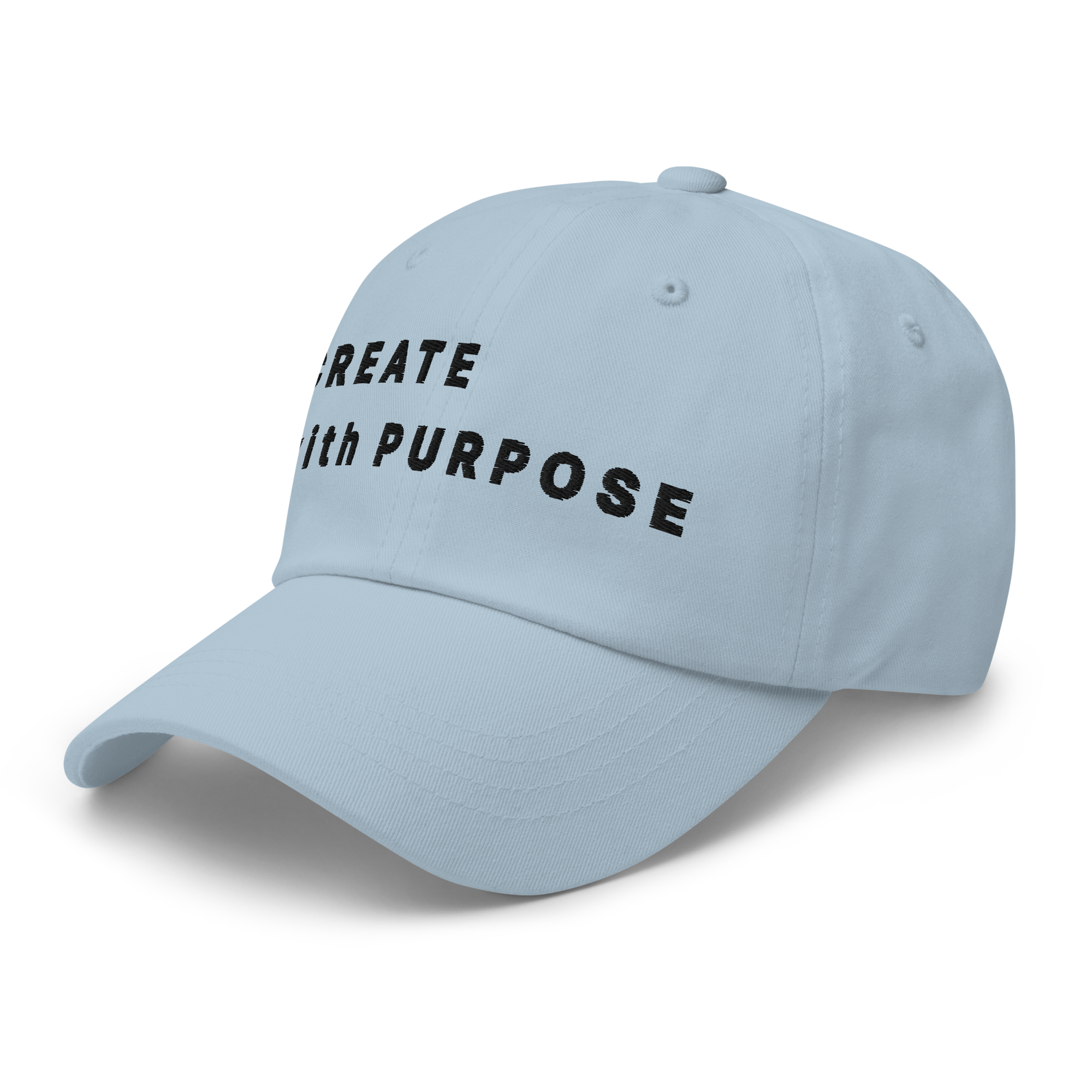 Light Blue Classic Cap – CREATE WITH PURPOSE side view