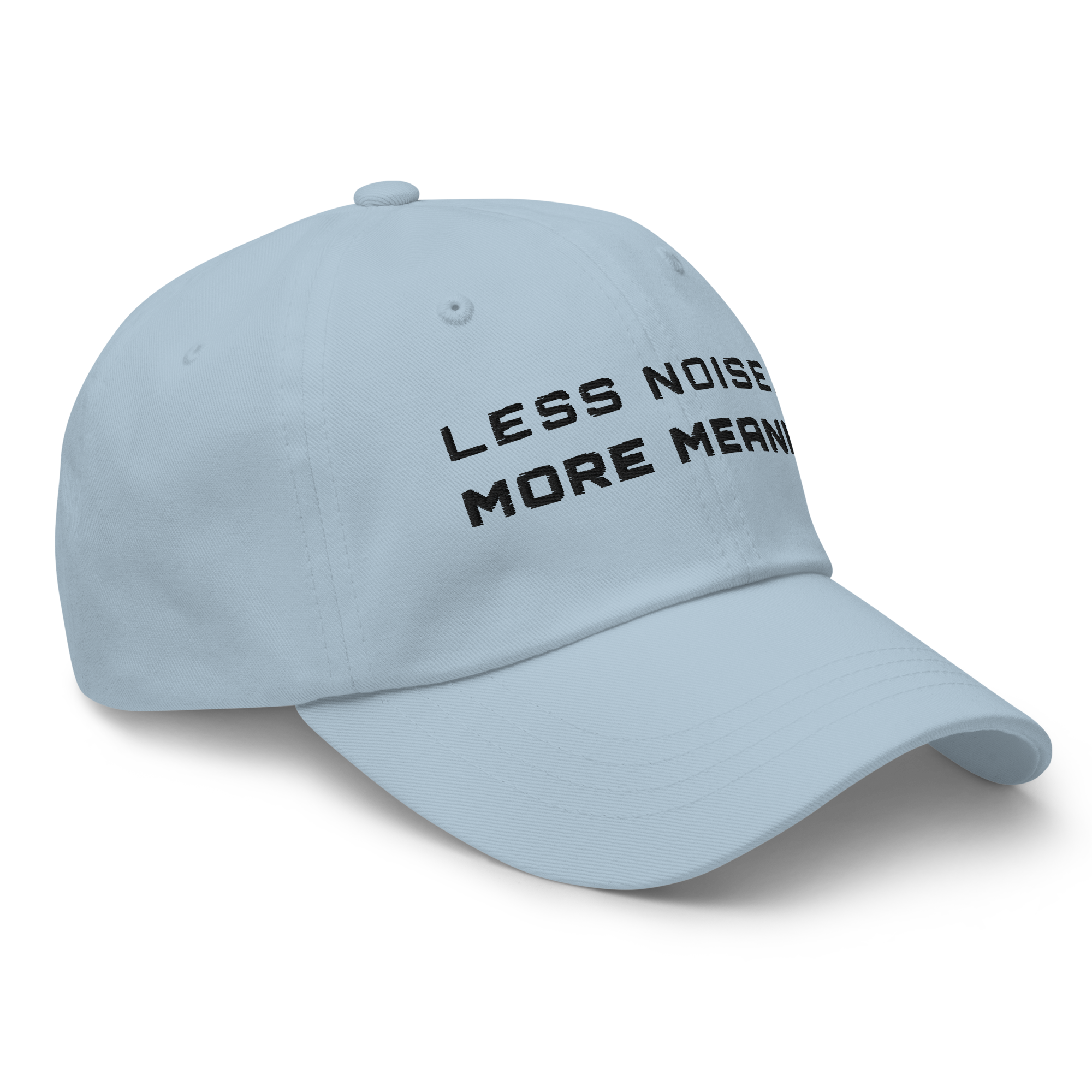 Light Blue Classic Cap – LESS NOISE MORE MEANING side view