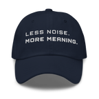 Navy Classic Cap – LESS NOISE MORE MEANING front view