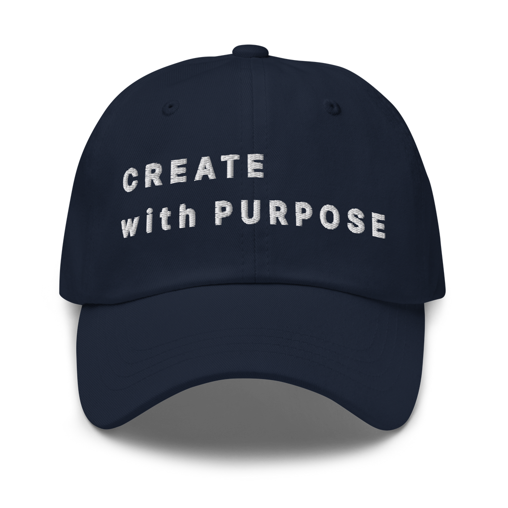 Navy Classic Cap – CREATE WITH PURPOSE front view