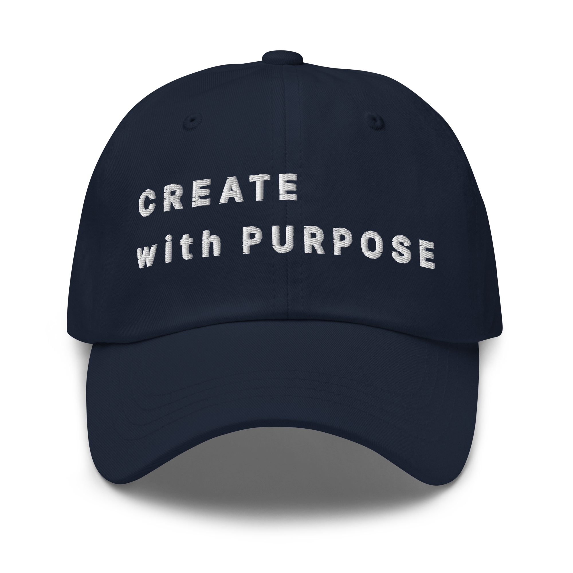 Navy Classic Cap – CREATE WITH PURPOSE front view