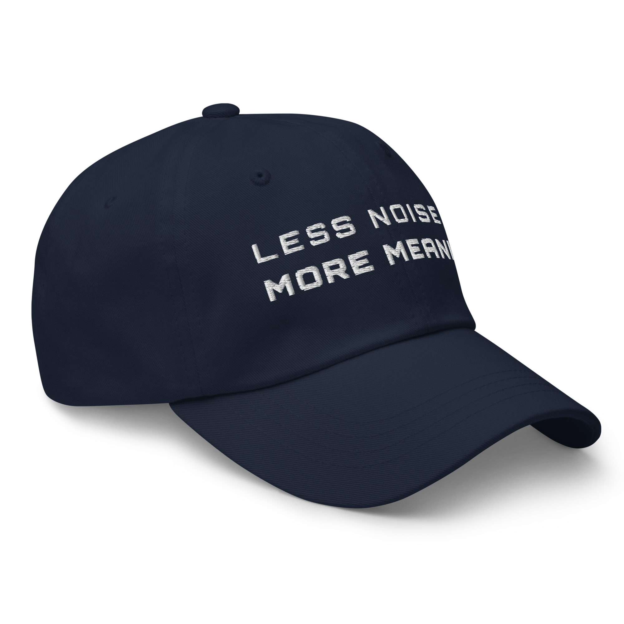 Navy Classic Cap – LESS NOISE MORE MEANING side view