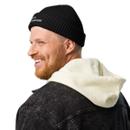 Black fisherman beanie lifestyle view with modern urban look – The Pixel Wolf