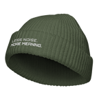 Cypress fisherman beanie angled view showing ribbed knit texture