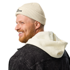 Ecru fisherman beanie lifestyle view worn with casual minimalist outfit – The Pixel Wolf
