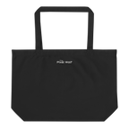 Black large organic tote bag back view – The Pixel Wolf