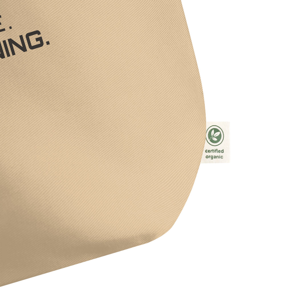 Oyster large organic tote bag fabric detail view – The Pixel Wolf