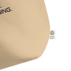 Oyster large organic tote bag fabric detail view – The Pixel Wolf