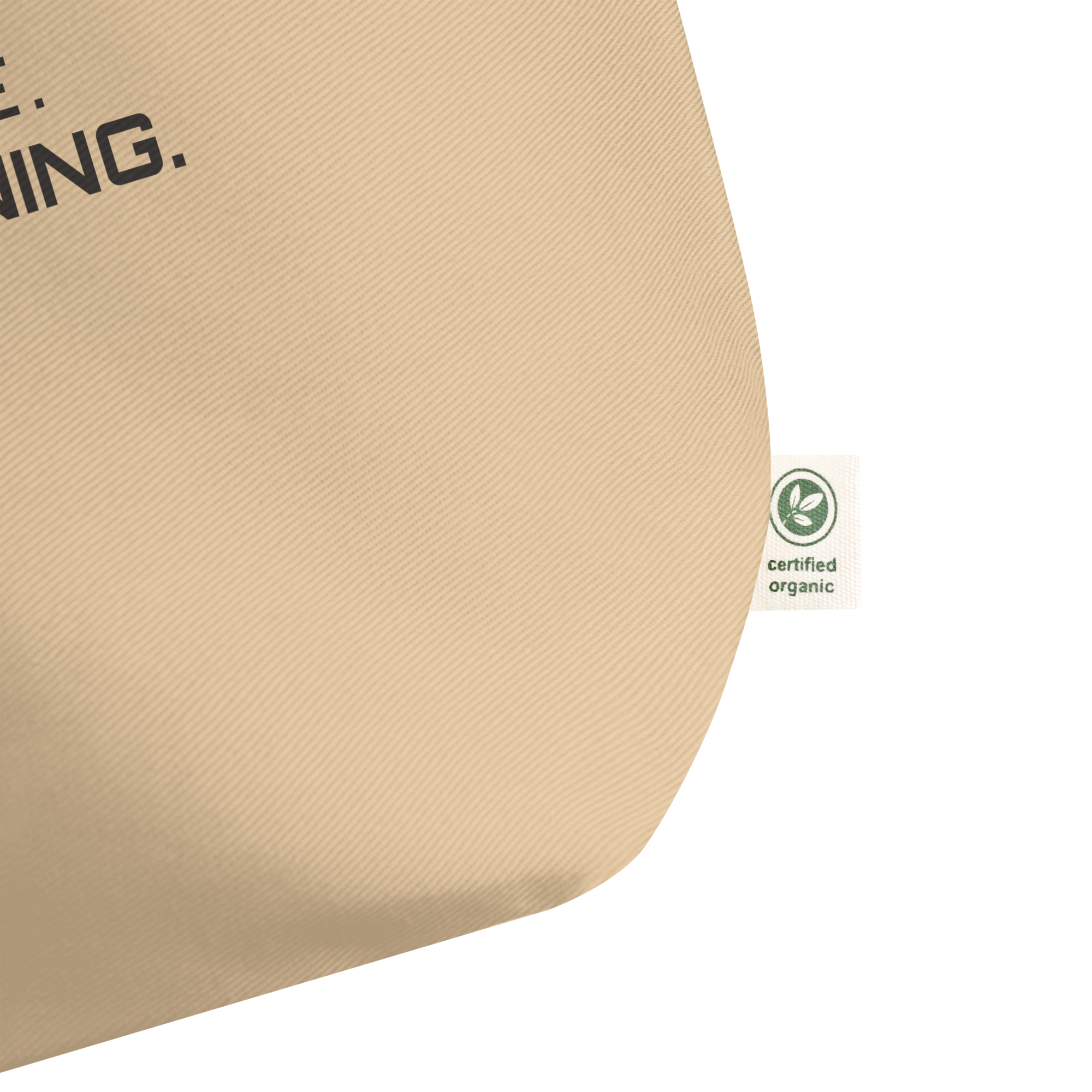 Oyster large organic tote bag fabric detail view – The Pixel Wolf