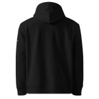 Black essential eco hoodie back view – The Pixel Wolf