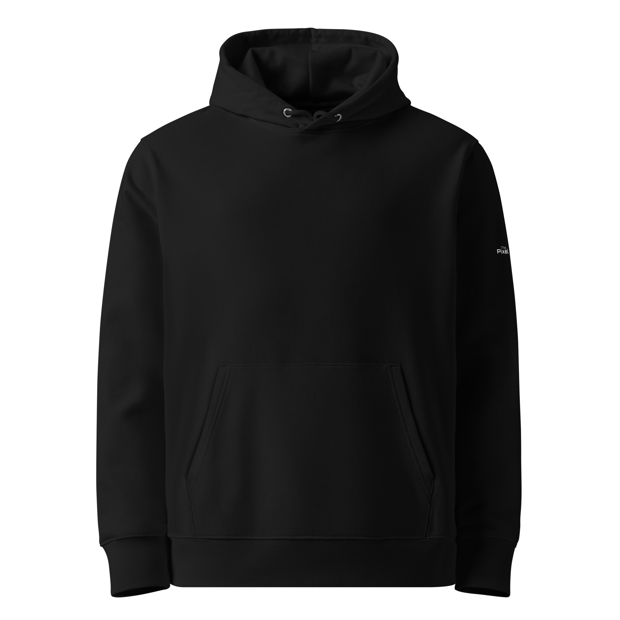 Black eco hoodie front view – The Pixel Wolf