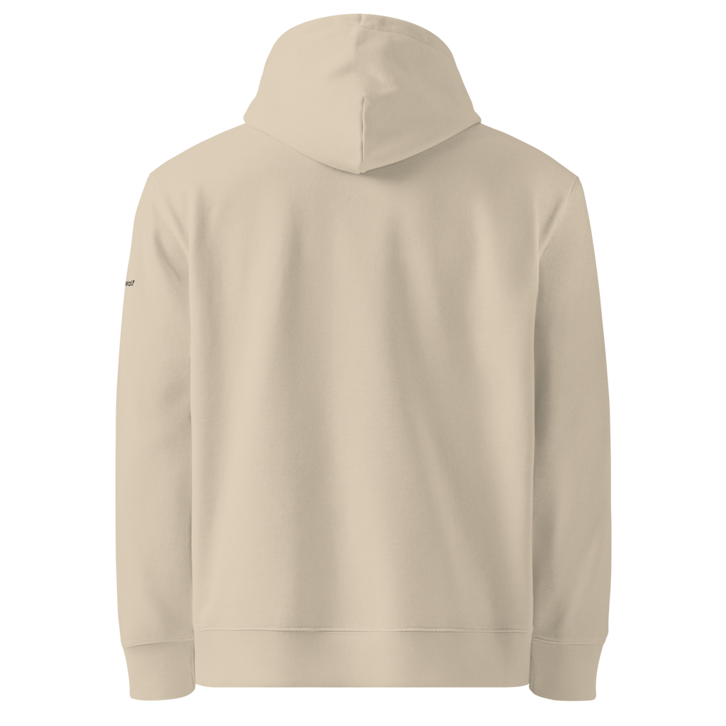 Desert Dust essential eco hoodie back view – The Pixel Wolf
