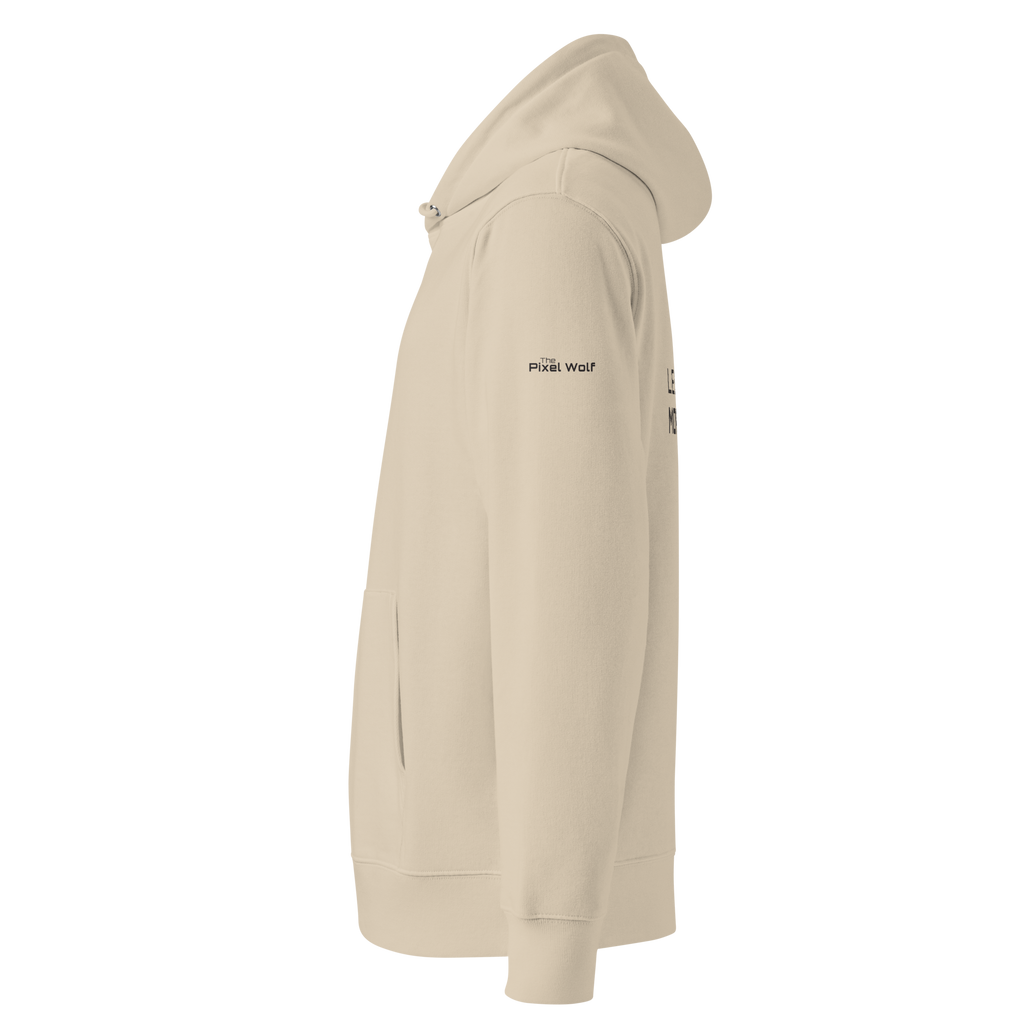 Desert Dust eco hoodie left side view – The Pixel Wolf